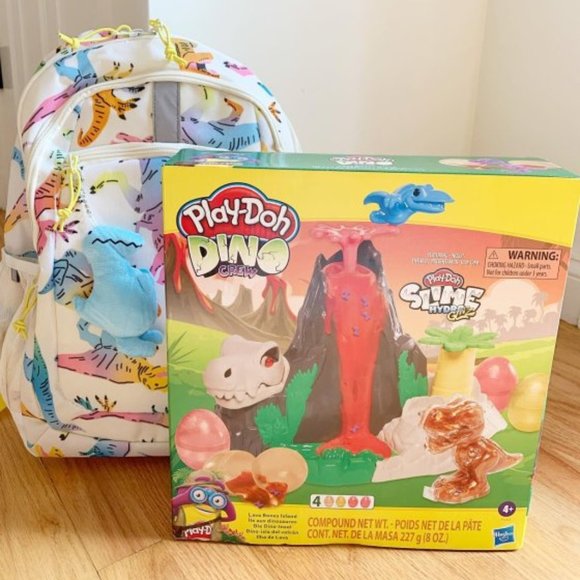 Play Doh Other - Play-Doh Slime Dino Crew Lava Bones Island Playset Creative Learning Toys